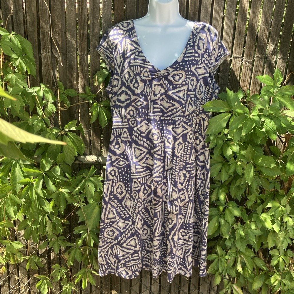Toad & Co Rosemarie Sleeveless Dress XL Blue Organic Cotton Tencel Outdoors Boho